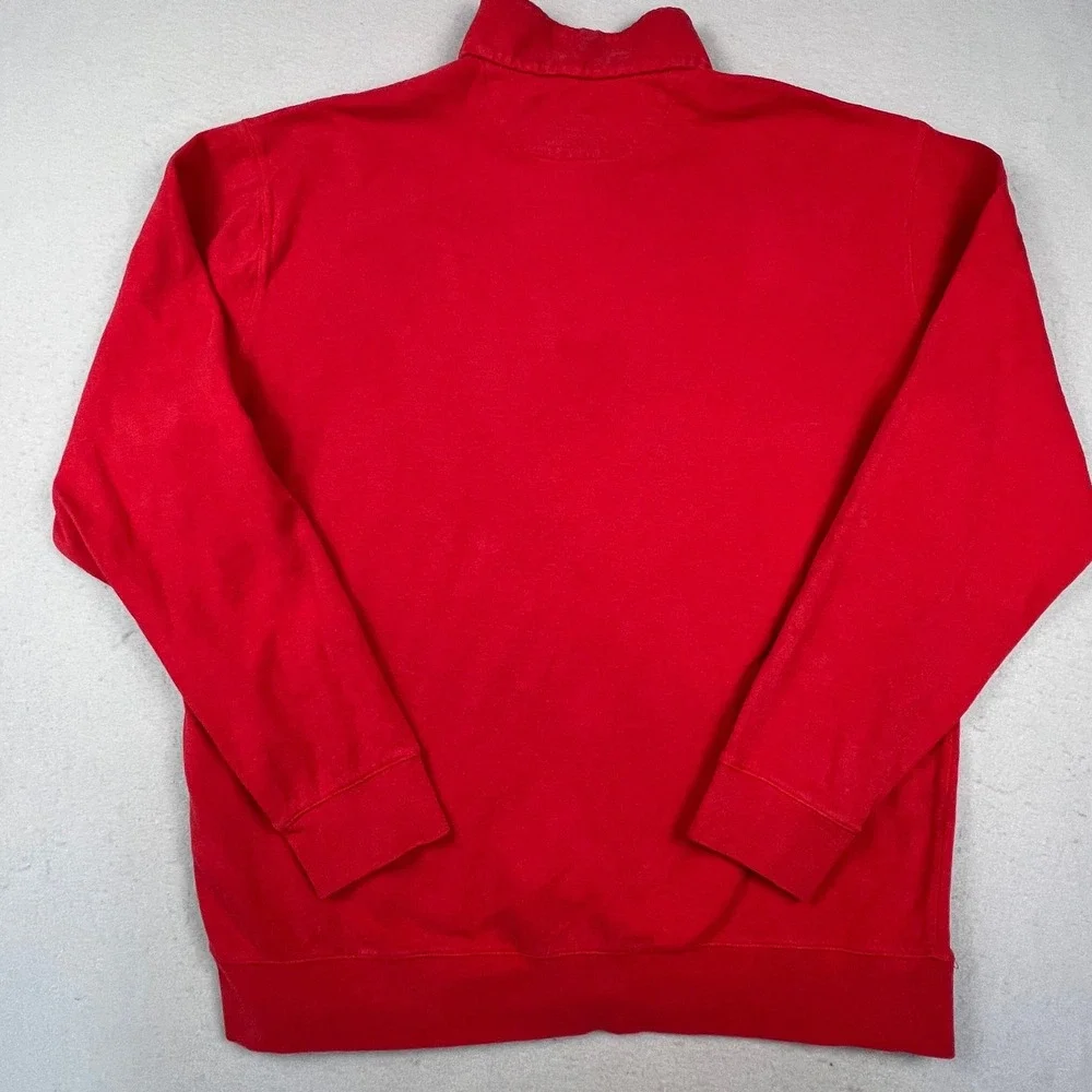 Polo Ralph Lauren Quarter Zip Pullover Mens XLT Red Cotton Blend Preppy Classic